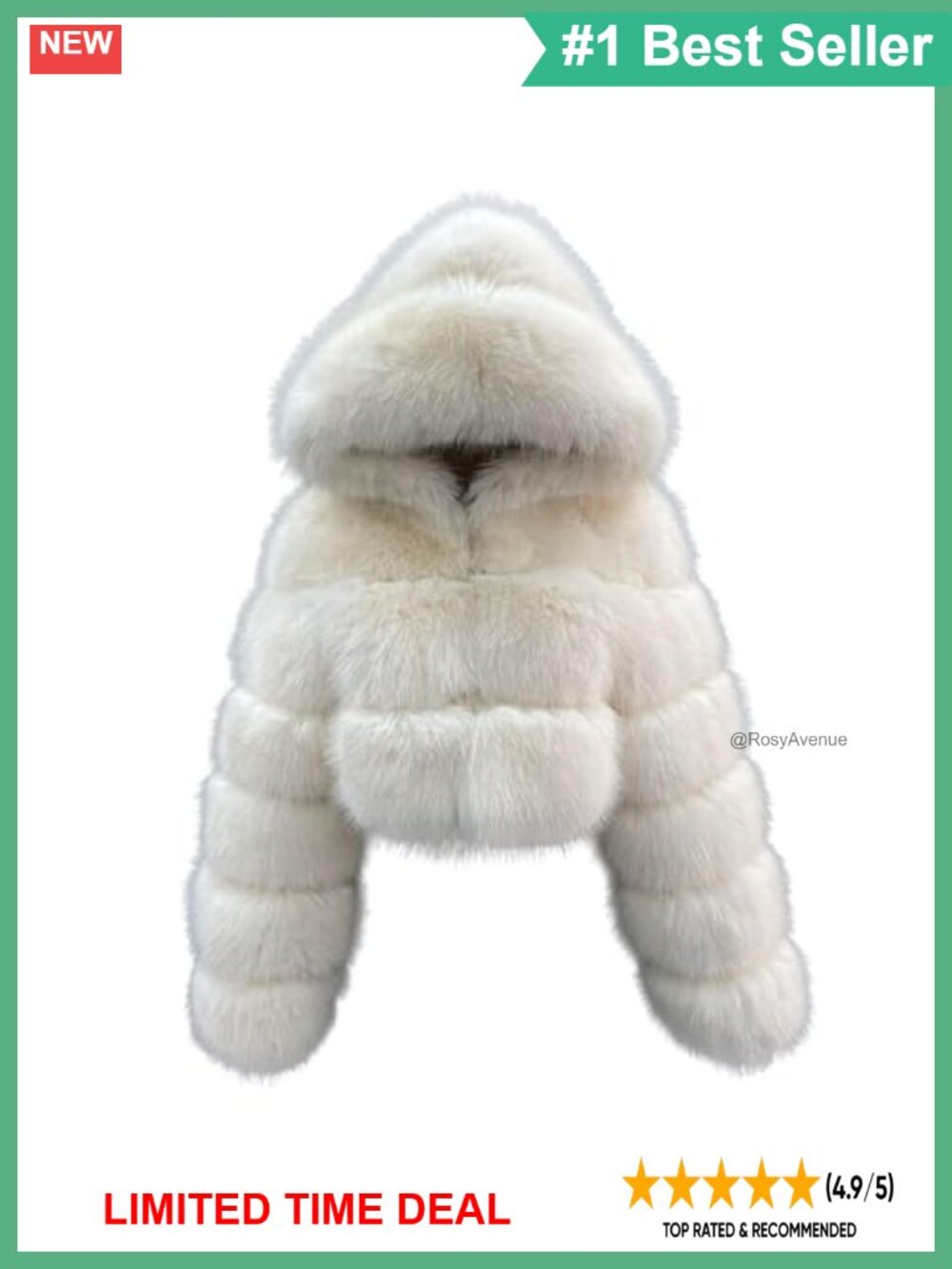 Faux Fox Fur Layered Hooded Bolero Cropped Jacket
